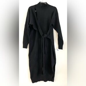 ELOQUII | Sweater Dress | Tie Wrap with Front Cutout | Black | Women’s 14/16